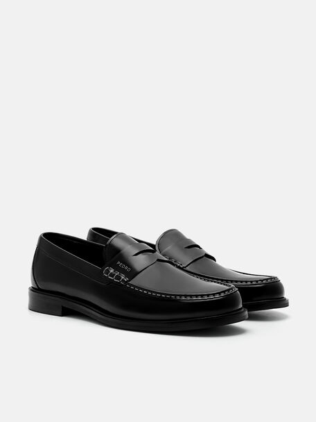 PEDRO Icon Leather Heel Sandals, Black