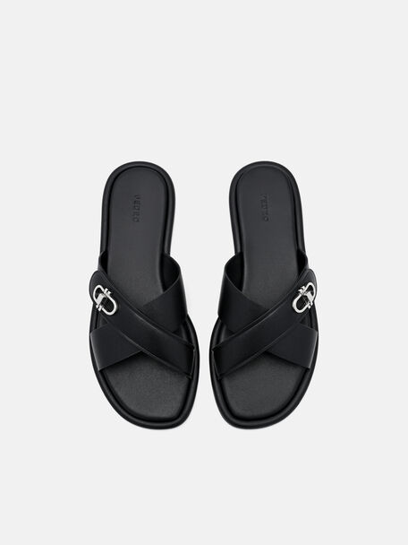 Sienna Leather Cross Sandals, , hi-res