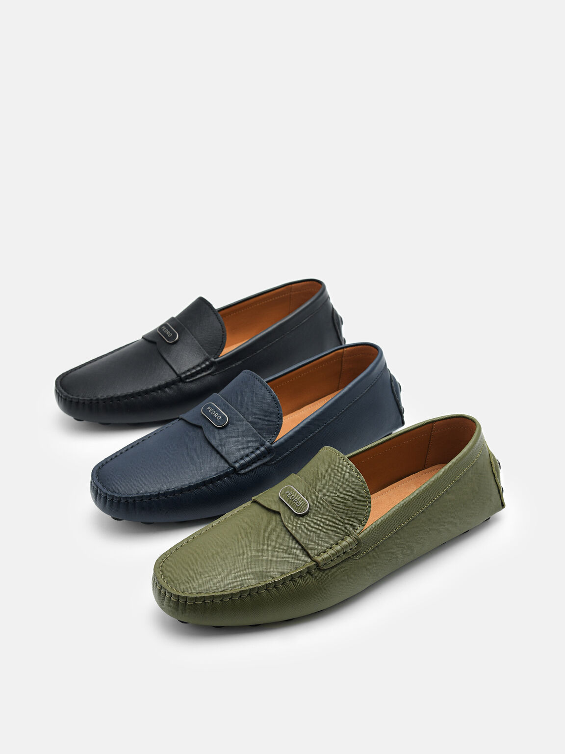 Sepatu Driving Kulit Embos, 