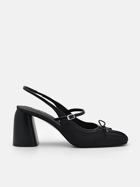 Linea Slingback Pumps, Black, hi-res