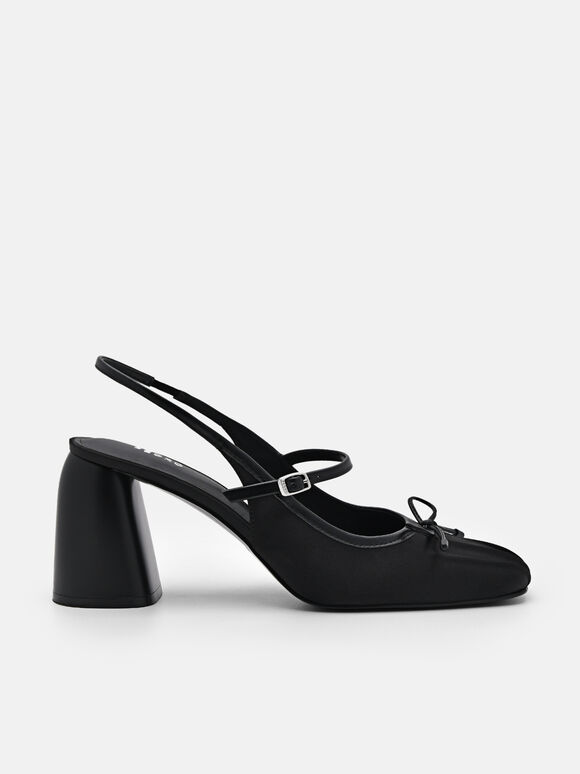 Linea Slingback Pumps, Black, hi-res