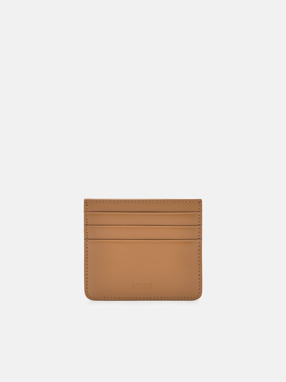 Leather Card Holder, Camel, hi-res