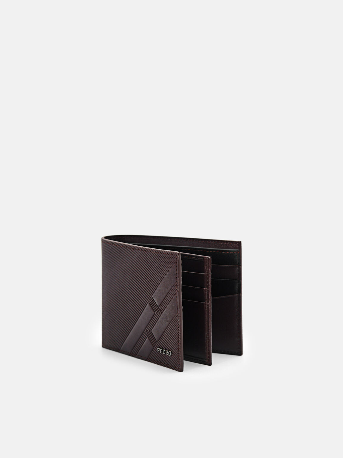 Embossed Leather Bi-Fold Flip Wallet, 