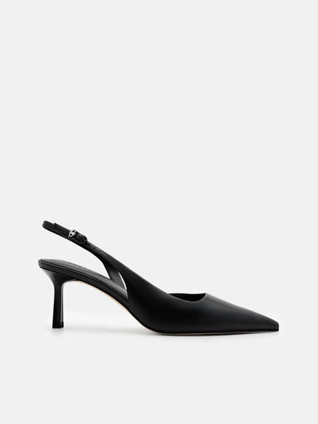 Isla Leather Slingback Heel Pumps, , hi-res