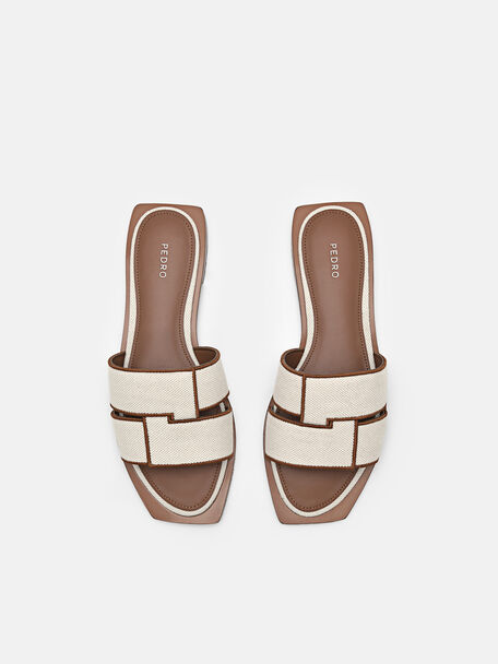 PEDRO Icon Leather Heel Sandals, Black
