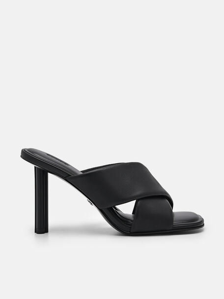 PEDRO Icon Leather Heel Sandals, Black, hi-res