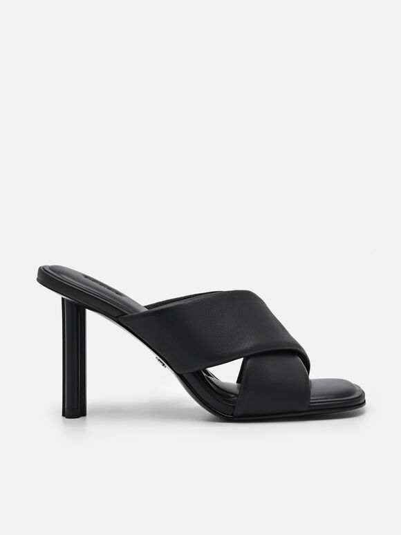 PEDRO Icon Leather Heel Sandals, Black, hi-res