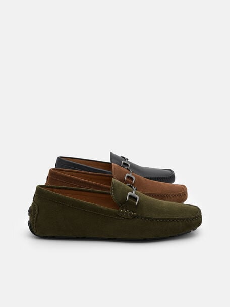 Suede Horsebit Driving Shoes, 