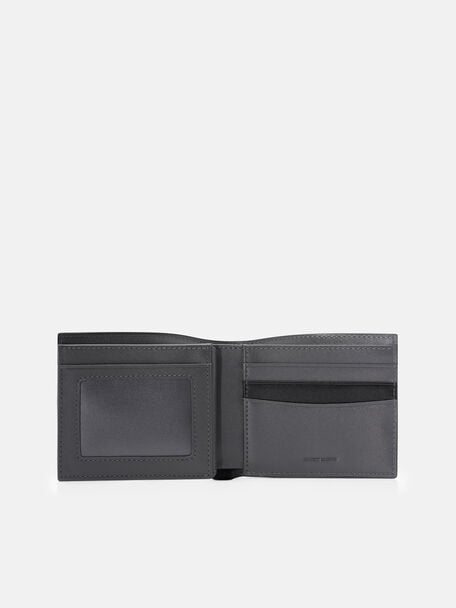 Saffiano Leather Bi-Fold Flip Wallet, 