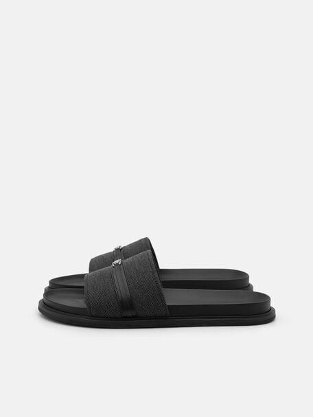 Belted Slide Sandals, 