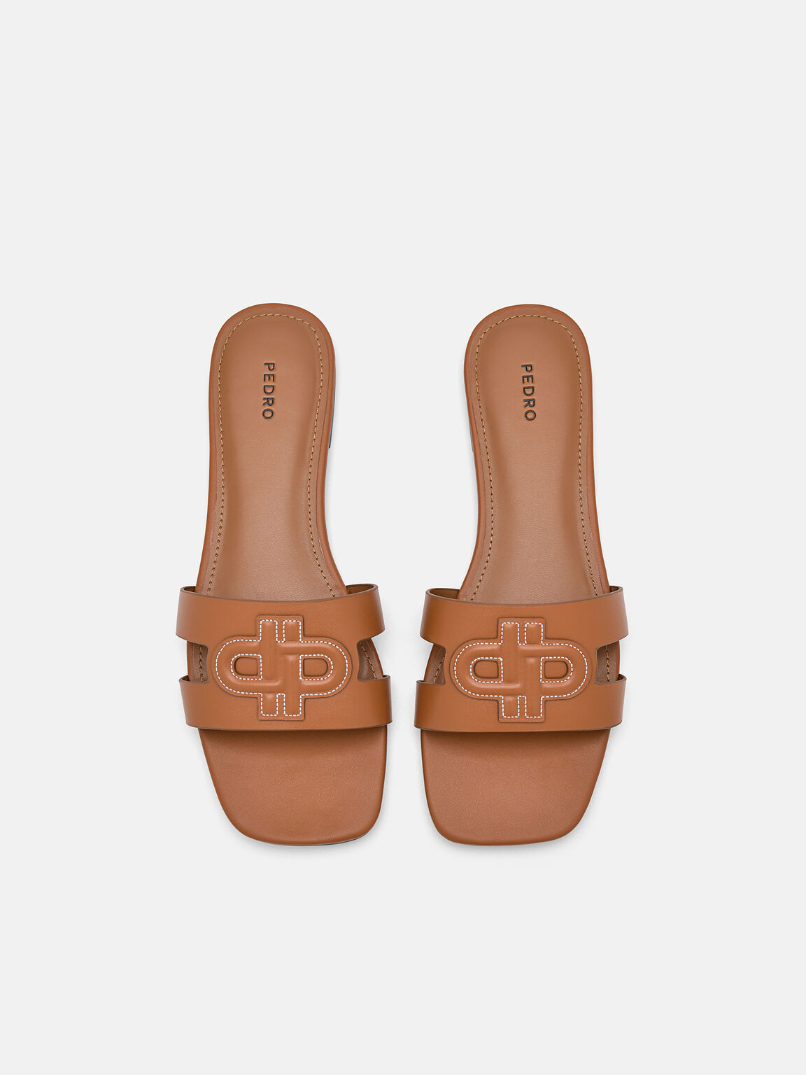 PEDRO Icon Leather Slip-On Sandals, Cognac