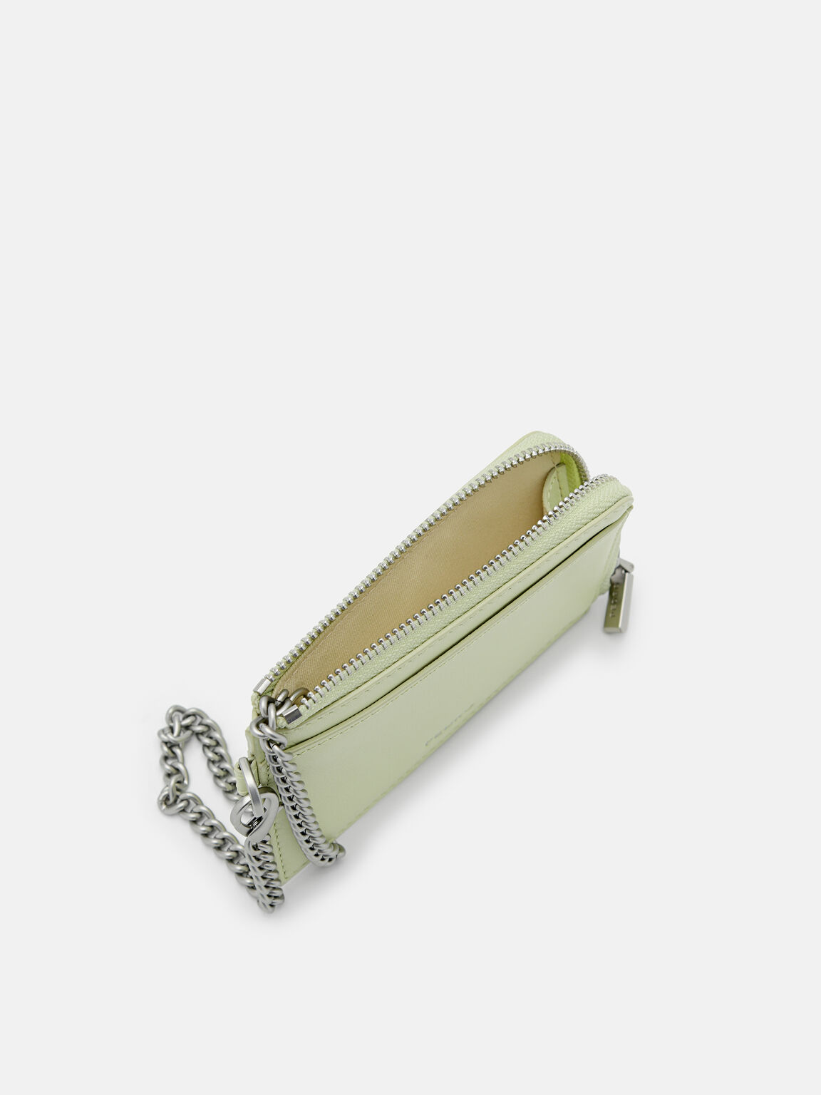 Leather Card Holder with Keychain, 
