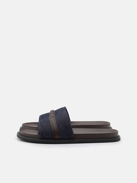 Belted Slide Sandals, 