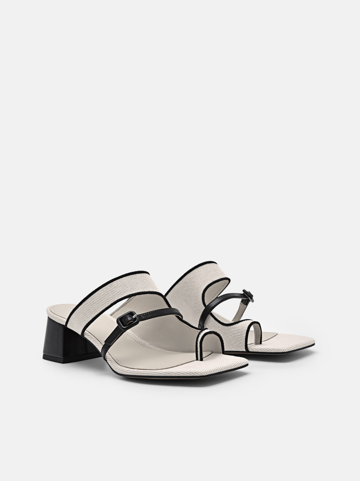 Loie Heel Sandals, Beige