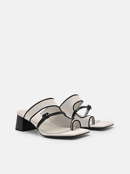 PEDRO Icon Leather Heel Sandals, Black