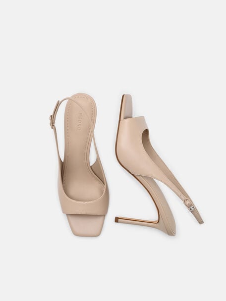 Marina Sandal Hak Kulit, 