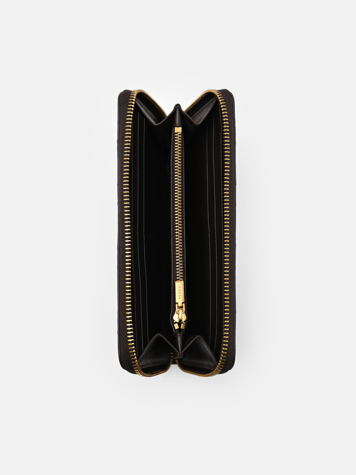 Dompet Panjang Kulit Bertekstur Quilted, 