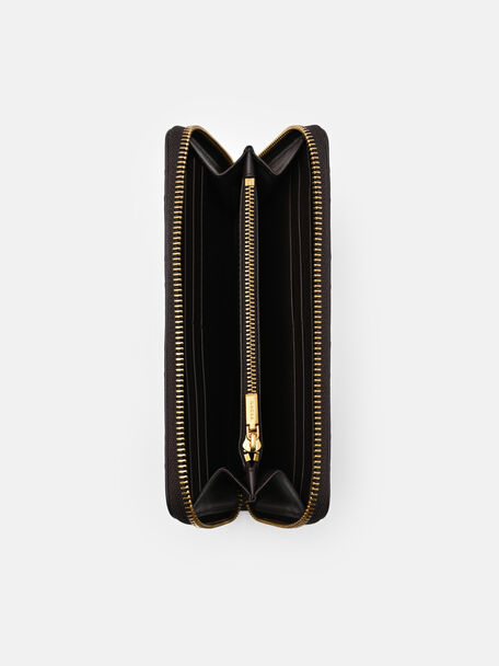 Dompet Panjang Kulit Bertekstur Quilted, 