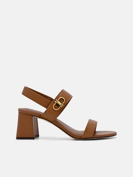 Sienna Leather Heel Sandals, , hi-res