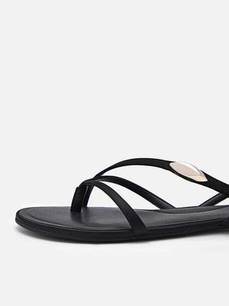 PEDRO Icon Leather Heel Sandals, Black