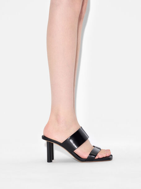 PEDRO Icon Leather Heel Sandals, Black