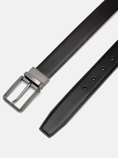 Leather Reversible Pin Belt, , hi-res