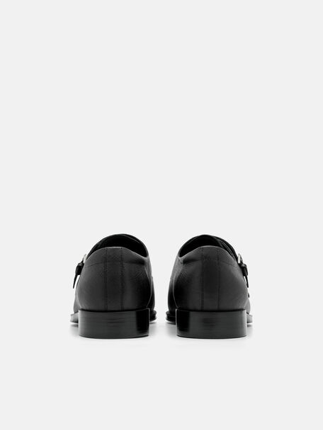 PEDRO Icon Leather Heel Sandals, Black