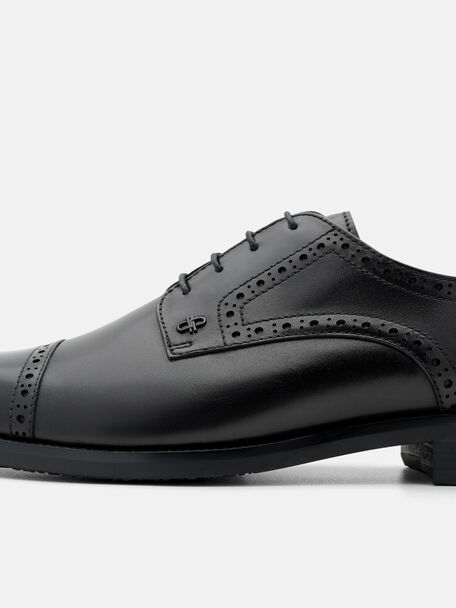 Leather Brogue Derby Shoes, , hi-res