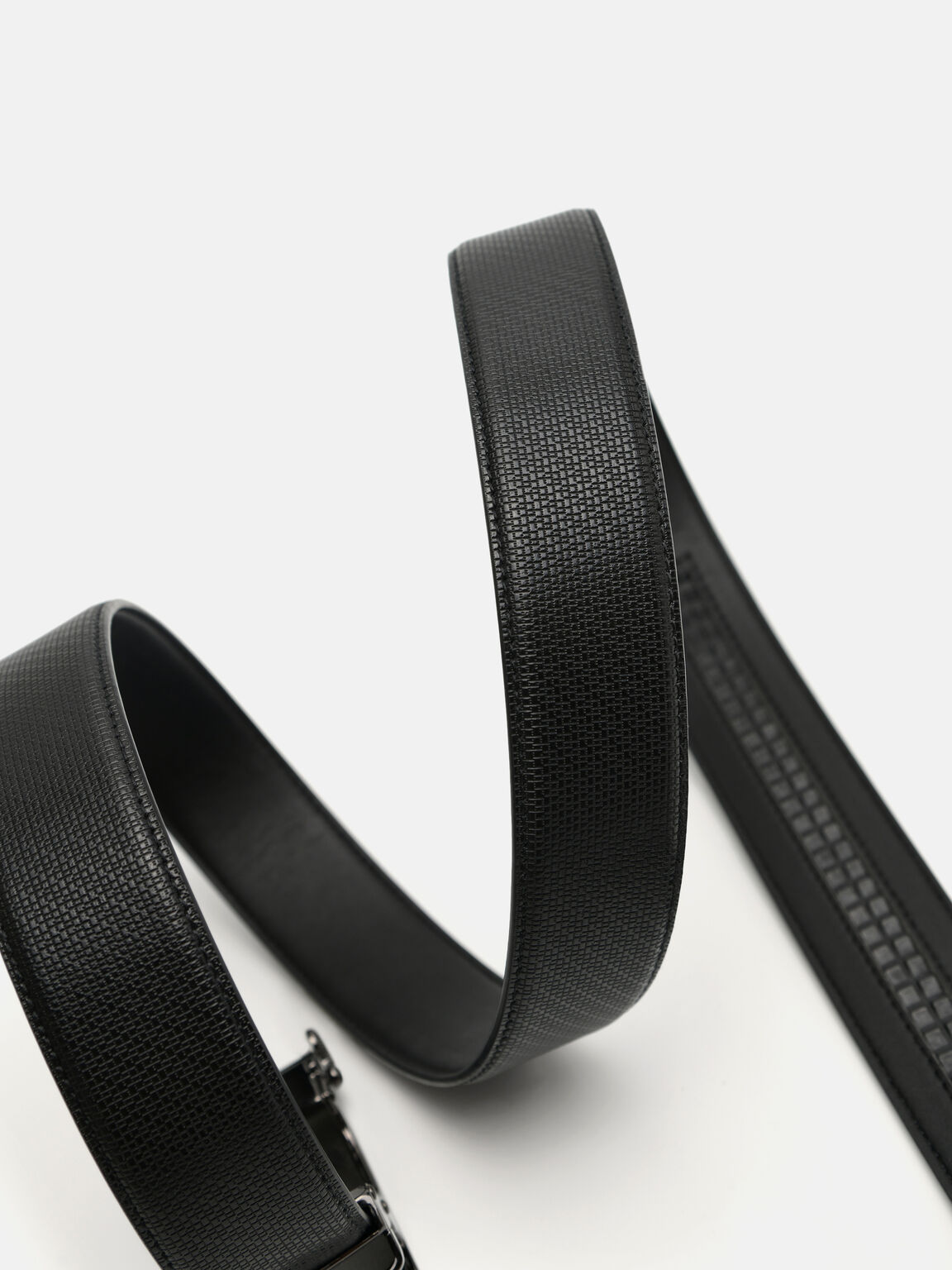 Automatic Textured Leather Belt, 