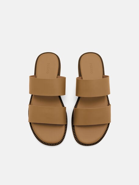 Canvas Double-Strap Slide Sandals, , hi-res