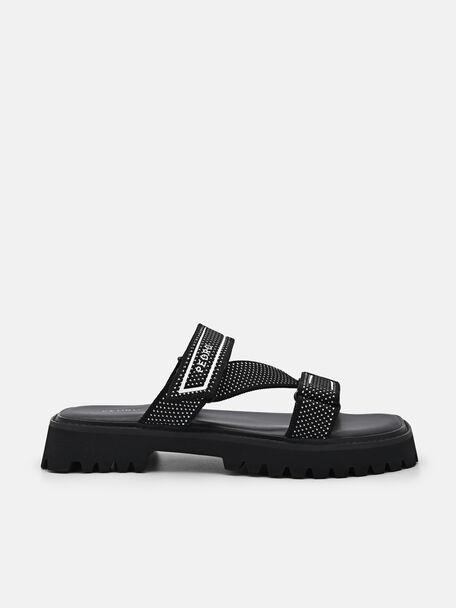 Ronni Knitted Sandals, Black, hi-res