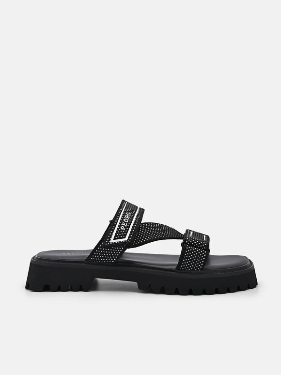 Ronni Knitted Sandals, Black, hi-res