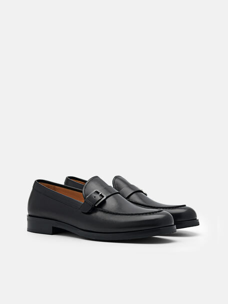 PEDRO Icon Leather Heel Sandals, Black