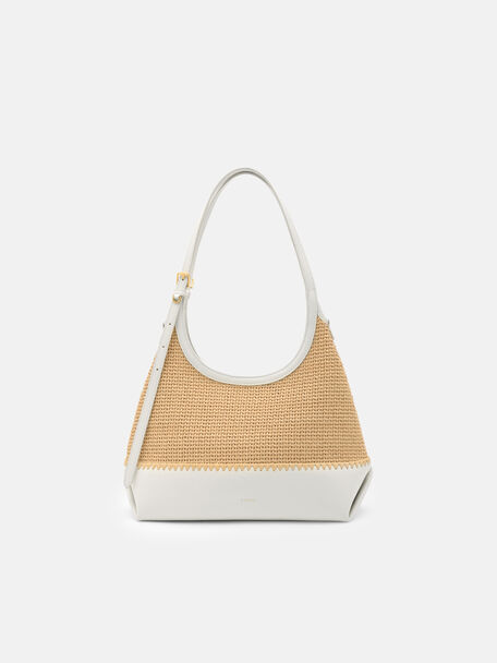Saskia Raffia Hobo Bag, , hi-res