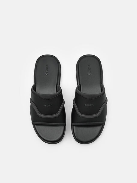 PEDRO Icon Leather Heel Sandals, Black