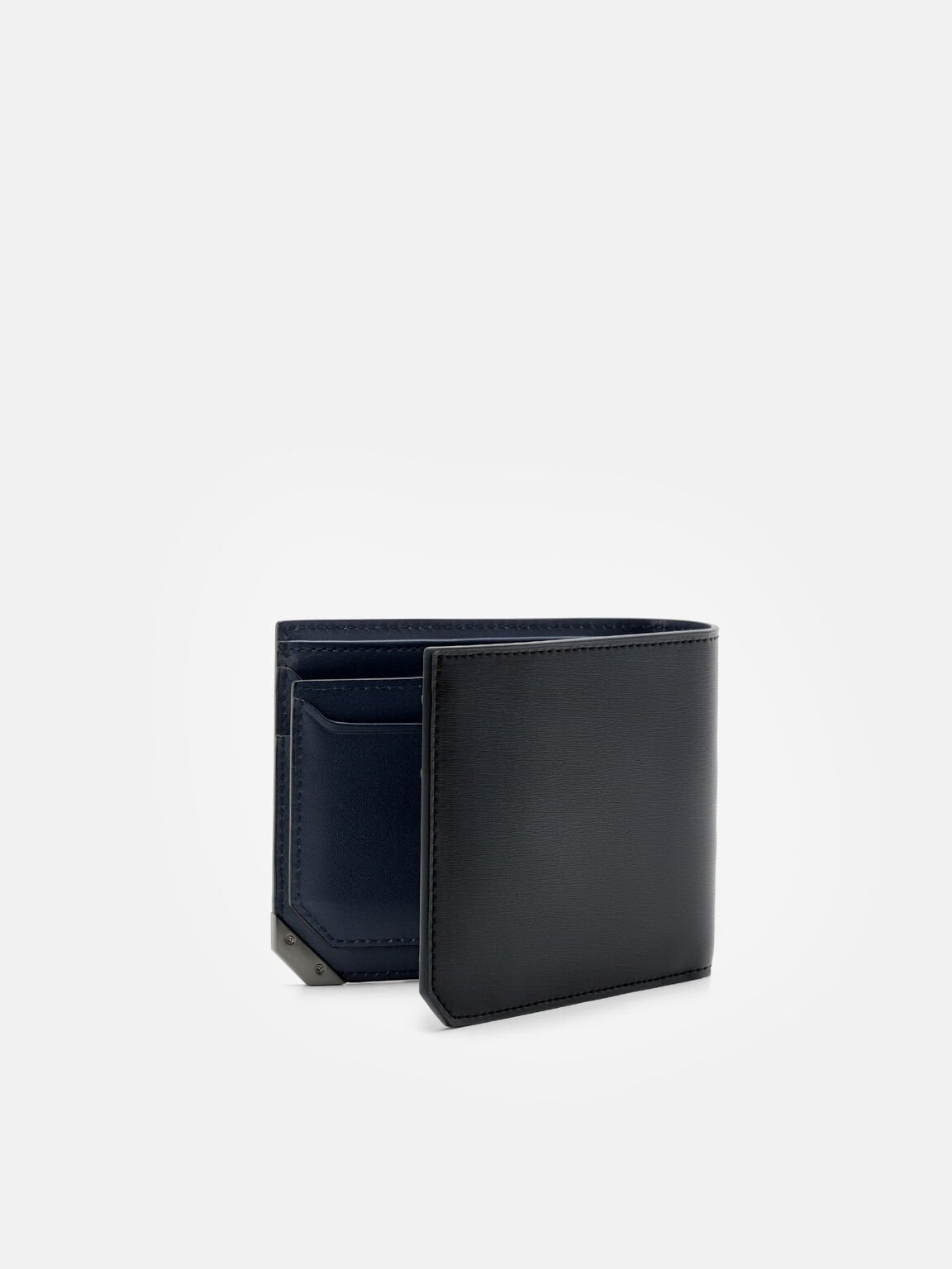 Dompet Kulit Lipat Dua dengan Sisipan, , hi-res