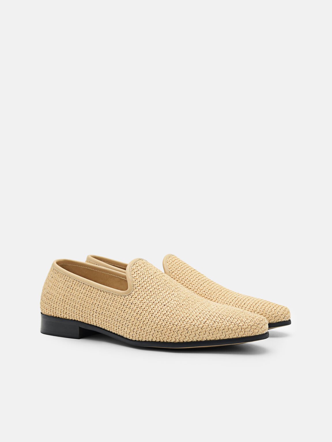 Woven Raffia Loafers, 