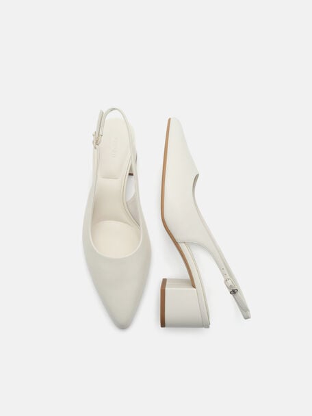 Quinn Leather Slingback Heel Pumps, , hi-res