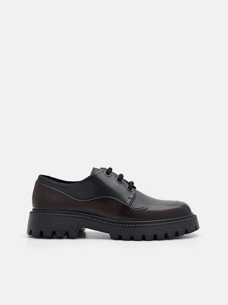 PEDRO Icon Leather Derby Shoes, Black, hi-res
