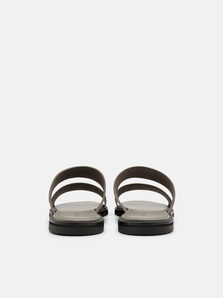 Leather Double-Strap Slide Sandals, , hi-res