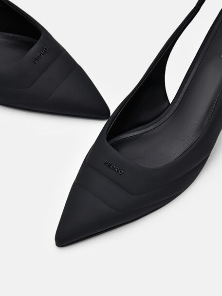 PEDRO Icon Leather Heel Sandals, Black