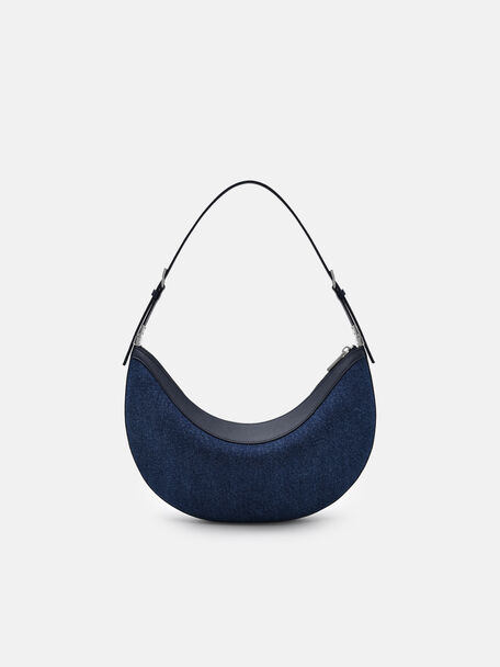 Jatte Denim Crescent Shoulder Bag, , hi-res