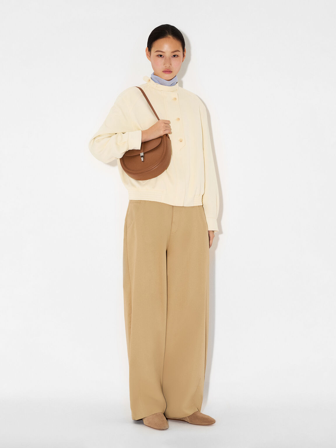 Scrunch Leather Slip-On Flats, , hi-res