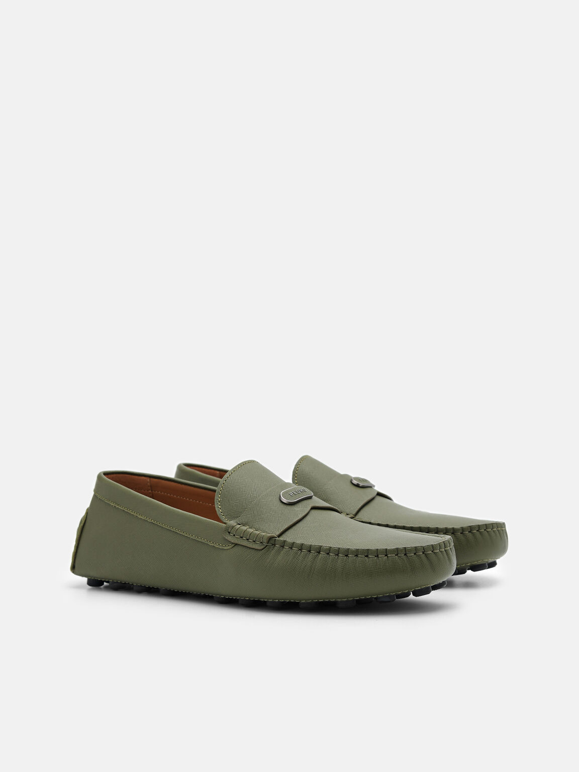 Embossed Leather Driving Shoes, 