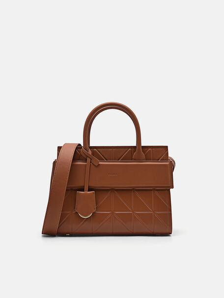 PEDRO Studio Bella Leather Handbag in Pixel, Brown, hi-res