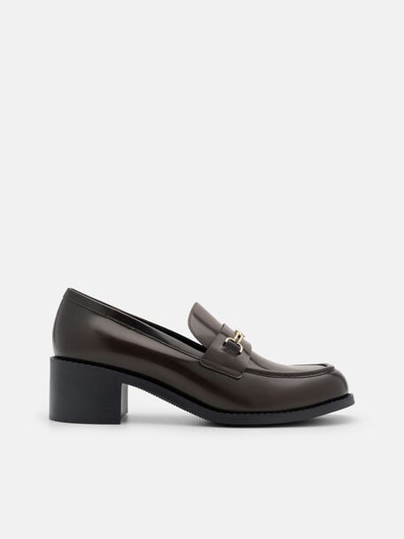 Alistair Leather Heel Loafers, , hi-res
