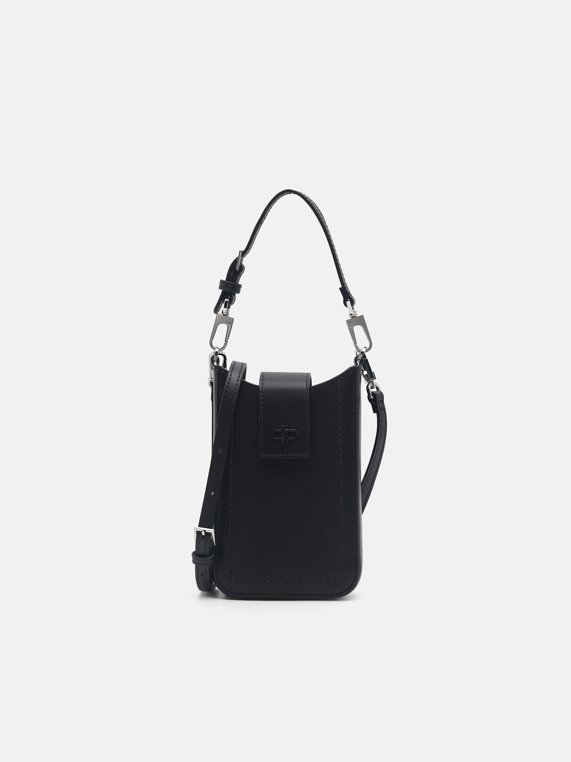 PEDRO Icon Leather Phone Pouch, Black, hi-res