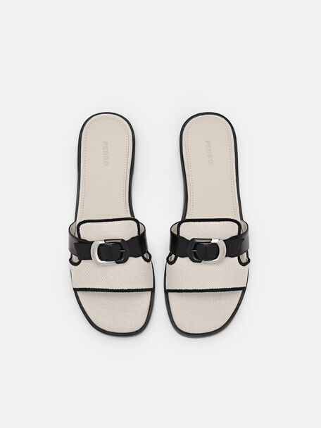 PEDRO Icon Leather Heel Sandals, Black