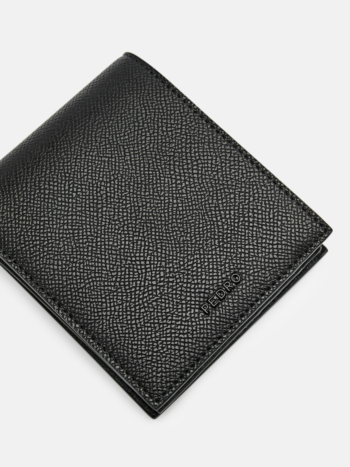 Embossed Leather Bi-Fold Flip Wallet, 