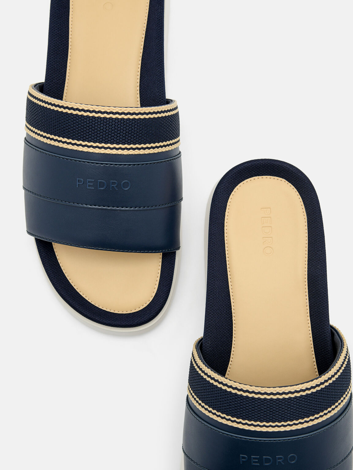 Striped Band Slide Sandals, 